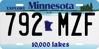 MN license plate 792MZF