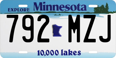 MN license plate 792MZJ