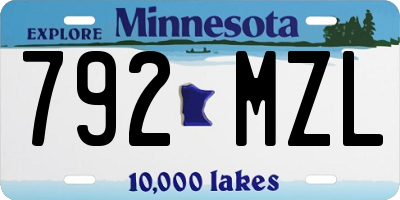 MN license plate 792MZL