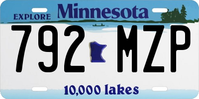 MN license plate 792MZP