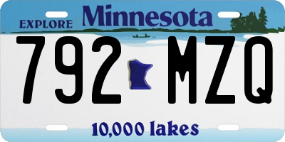 MN license plate 792MZQ