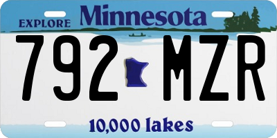 MN license plate 792MZR