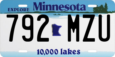 MN license plate 792MZU