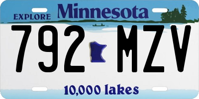 MN license plate 792MZV
