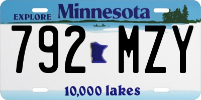 MN license plate 792MZY