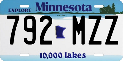 MN license plate 792MZZ