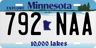 MN license plate 792NAA
