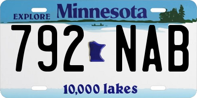 MN license plate 792NAB
