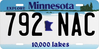 MN license plate 792NAC