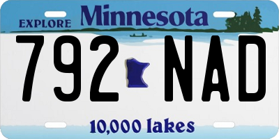 MN license plate 792NAD