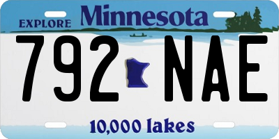 MN license plate 792NAE