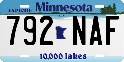 MN license plate 792NAF