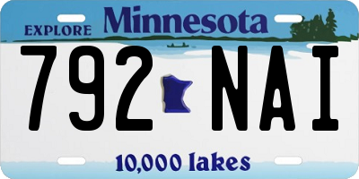 MN license plate 792NAI
