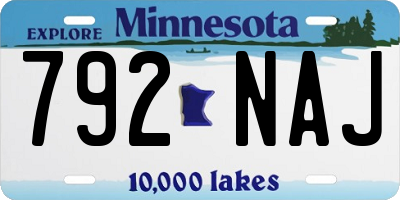 MN license plate 792NAJ