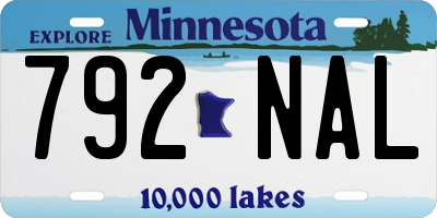 MN license plate 792NAL