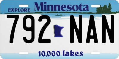 MN license plate 792NAN