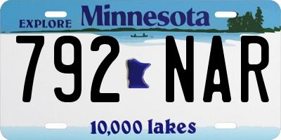 MN license plate 792NAR