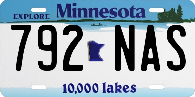 MN license plate 792NAS