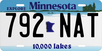 MN license plate 792NAT