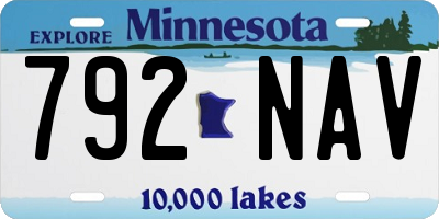 MN license plate 792NAV