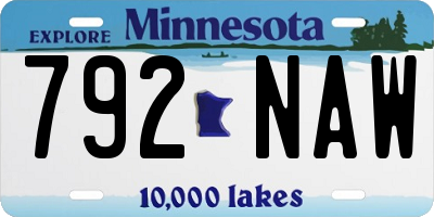 MN license plate 792NAW
