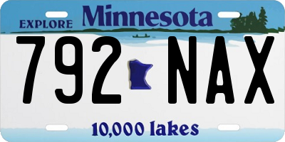 MN license plate 792NAX