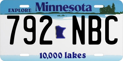MN license plate 792NBC