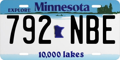 MN license plate 792NBE