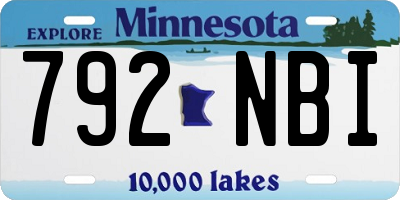 MN license plate 792NBI