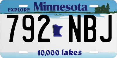 MN license plate 792NBJ