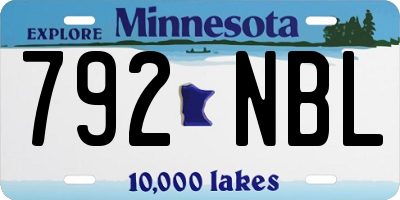 MN license plate 792NBL