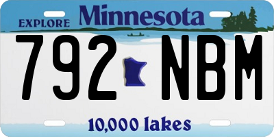 MN license plate 792NBM