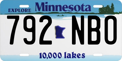 MN license plate 792NBO