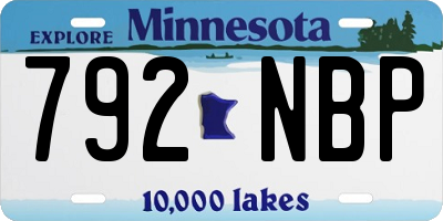 MN license plate 792NBP