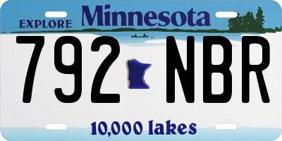 MN license plate 792NBR