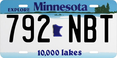 MN license plate 792NBT