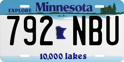 MN license plate 792NBU