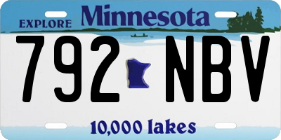 MN license plate 792NBV