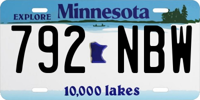 MN license plate 792NBW