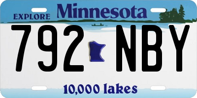MN license plate 792NBY
