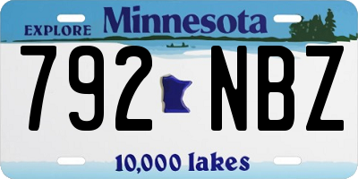 MN license plate 792NBZ