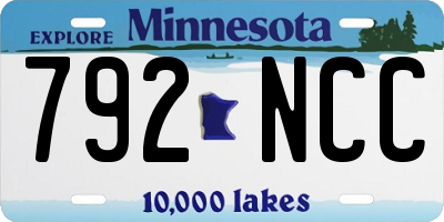 MN license plate 792NCC