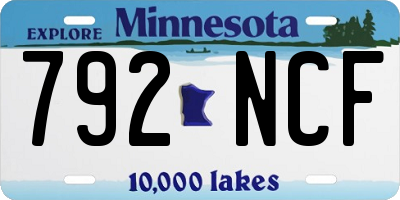 MN license plate 792NCF