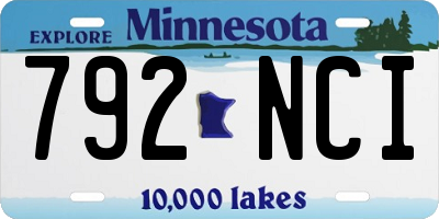 MN license plate 792NCI