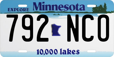 MN license plate 792NCO