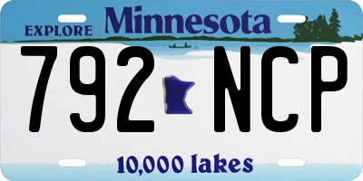 MN license plate 792NCP
