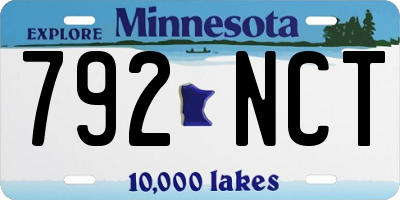 MN license plate 792NCT