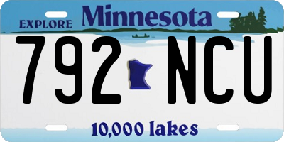 MN license plate 792NCU