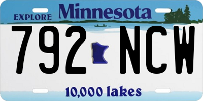 MN license plate 792NCW