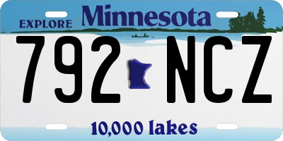 MN license plate 792NCZ
